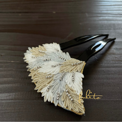 正絹羽二重 つまみ細工 鶴の髪飾り 紫 その他ヘアアクセサリー ふひと