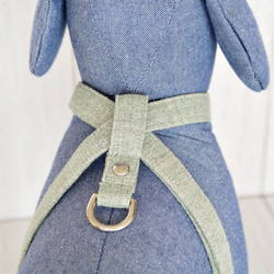 ❁オーダーメイド ８の字ハーネス❁　綿麻ダンガリー風　カラー：イエロー 6枚目の画像