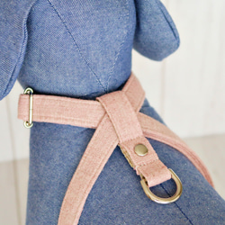 ❁オーダーメイド ８の字ハーネス❁　綿麻ダンガリー風　カラー：イエロー 8枚目の画像