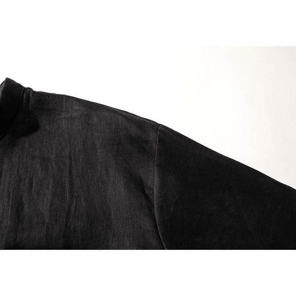 七分袖シャツ　七分袖ジャケット　小柄さんシンプルジャケット　ブラック S,M＃L077　 5枚目の画像