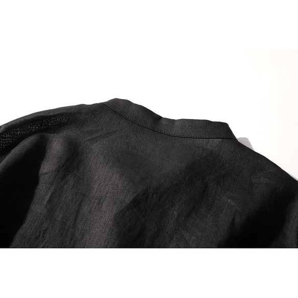 七分袖シャツ　七分袖ジャケット　小柄さんシンプルジャケット　ブラック S,M＃L077　 4枚目の画像