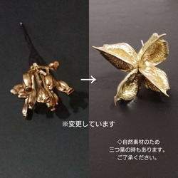 ブラック×ゴールド シャンパン リボン ドライフラワー ヘッドドレス 金箔 ❀ 成人式 髪飾り 和装 振袖 水引 卒業式 5枚目の画像