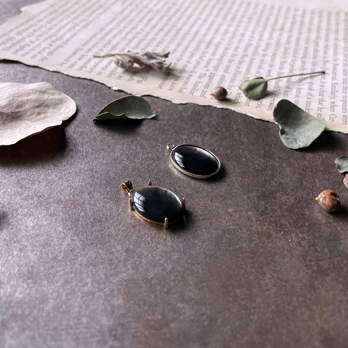 シルバー/ネックレス/925/18金/黒蝶貝 美しい 黒蝶貝 silver925 18k加工 大粒 ネックレス ゴールド ブラック