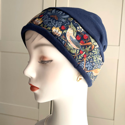 採用 William Morris 布料製成 ⭐️ 光滑針織帽 *護理帽 第8張的照片