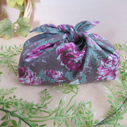 免費送貨花卉帆布 [玫瑰] 略大的 Adzuma 包 ~ 溫柔的觸感 ~ 午餐袋環保袋 第2張的照片