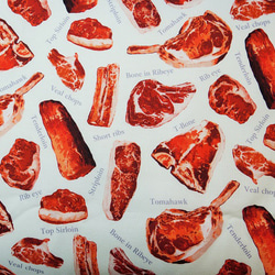 ★国産コットン★肉柄★　布地　生地　 2枚目の画像