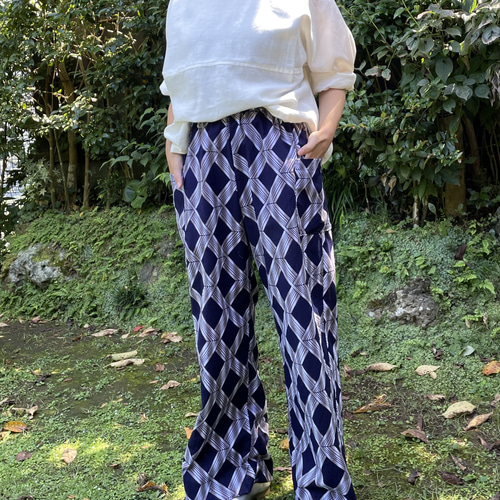 浴衣リメイクのワイドパンツ キュロット・ワイドパンツ 自然堂 浴衣リメイクのワイドパンツ キュロット・ワイドパンツ 自然堂
