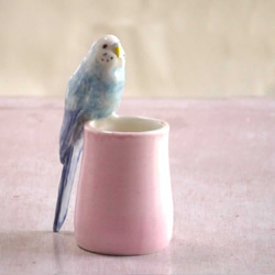 虎皮鸚鵡單花瓶（陶瓷鳥物） 第7張的照片