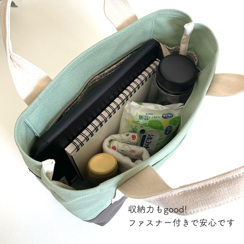 8号帆布の2wayトートバック Sサイズ シナモン×スモーキーグレー