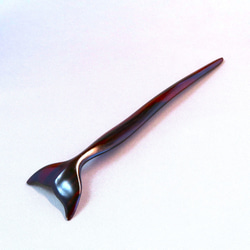 木簪 鯨のかんざし 木製 SKT/縞黒檀  防水 3枚目の画像