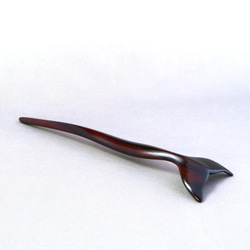 木簪 鯨のかんざし 木製 SKT/縞黒檀  防水 4枚目の画像