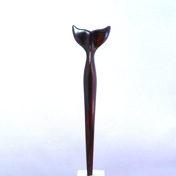 木簪 鯨のかんざし 木製 SKT/縞黒檀  防水 7枚目の画像