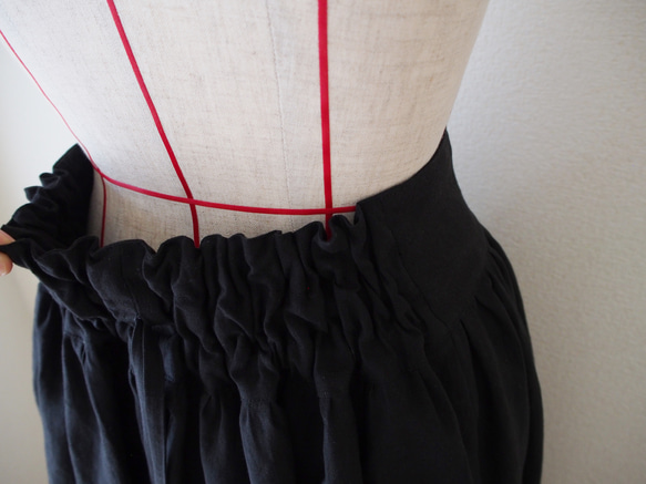 drawstring skirt-black- 6枚目の画像