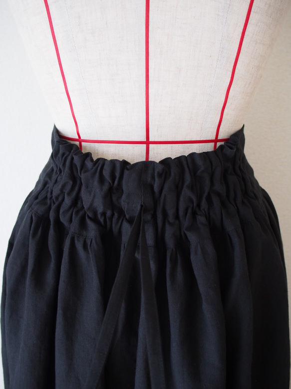 drawstring skirt-black- 5枚目の画像