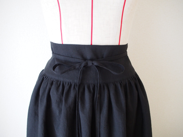 drawstring skirt-black- 3枚目の画像