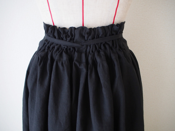 drawstring skirt-black- 4枚目の画像