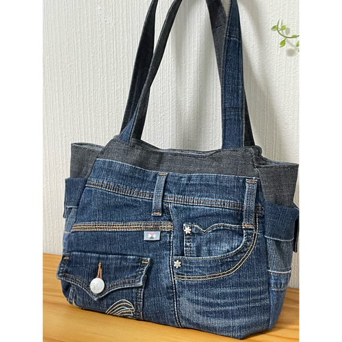 ☆リメイクデニムチューリップバッグ☆ トートバッグ momonyan