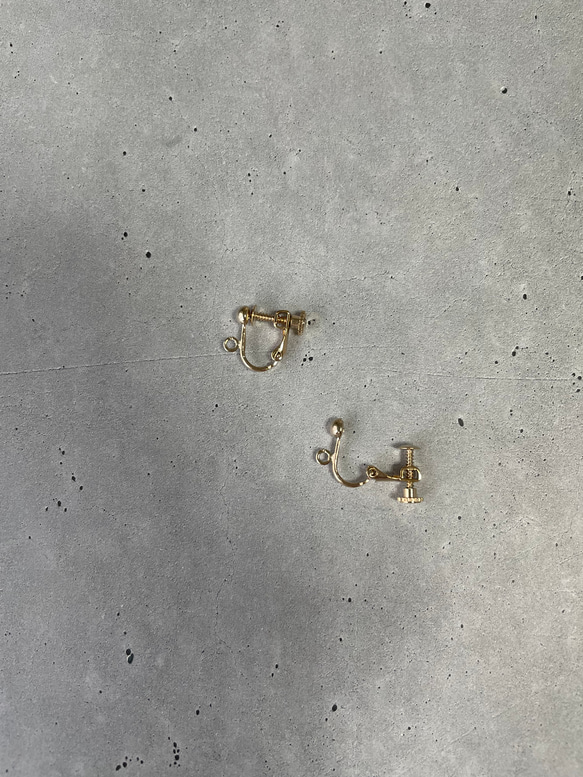 レース編みの葉っぱとコットンパールーピアス.イヤリング 8枚目の画像