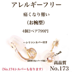 【No.171】 金属アレルギー対応　 痛く無いイヤリング　ドーム型　ゴールドorシルバー　高品質 3枚目の画像