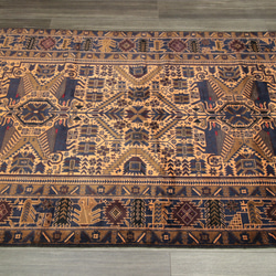 アンティークの風合い美しい部族絨毯　アフガニスタン　トライバルラグ　ヴィンテージ手織り絨毯　116x210cm　＃448 10枚目の画像