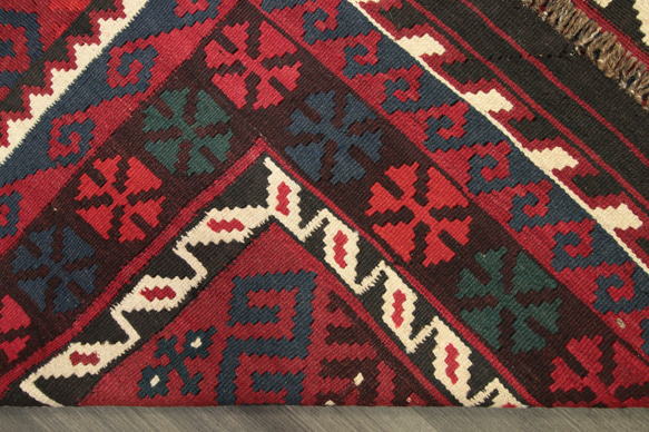 アフガニスタン　トライバルラグ　マイマナキリム　オールド手織りキリム　ヴィンテージラグ　120x205cm　＃950 7枚目の画像