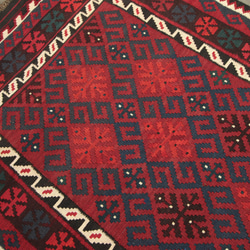 アフガニスタン　トライバルラグ　マイマナキリム　オールド手織りキリム　ヴィンテージラグ　120x205cm　＃950 3枚目の画像