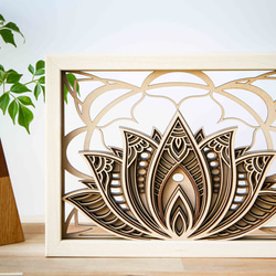 レイヤード マンダラ 壁掛けアート - No 5 - ロータス - Mandala Art – Lotus Flower 6枚目の画像
