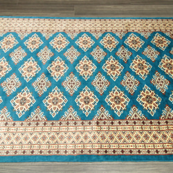 新品　爽やかなブルーカラーが美しい　高級ラグ　パキスタン手織り絨毯　140x210cm　#872 10枚目の画像