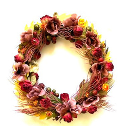 商品名【楓】【柚音】ゆきこ♥花束風スワッグリース✳ 秋冬フラワーリース 商品名【楓】【柚音】ゆきこ様専用♥花束風スワッグリース