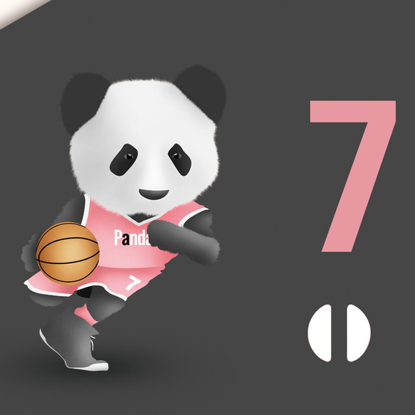 「L Panda」バスケ（ドリブル）のグリップケース （iPhoneのみ対応）　　受注生産 4枚目の画像