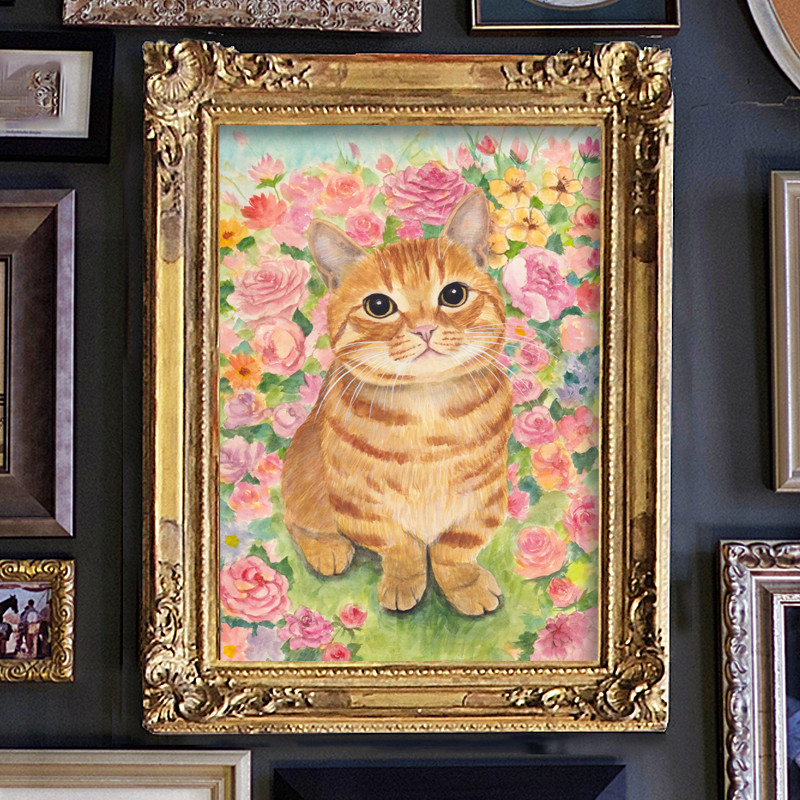 うちの子の手作りオーダーメイド＊ペット似顔絵＊手描き似顔絵＊花＊花冠＊猫＊犬 19,800円