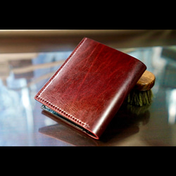 【ルガトショルダー】超薄財布　ヌメ革　レザー　本革　革　牛革　カードケース【受注製作】 1枚目の画像