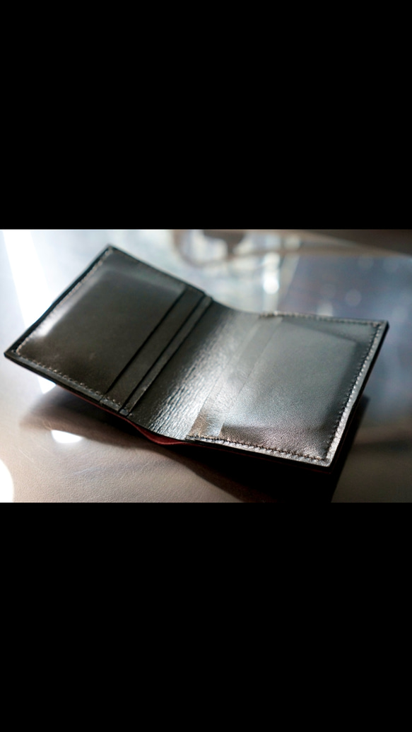 【ルガトショルダー】超薄財布　ヌメ革　レザー　本革　革　牛革　カードケース【受注製作】 3枚目の画像