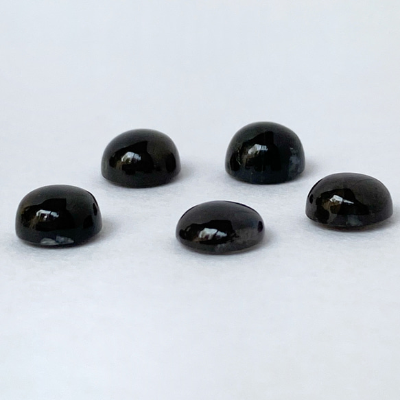 【1個】ブラックラブラドライト　6×6mm 　ラウンド　カボション　マダガスカル産　宝石質　ダークブルー 3枚目の画像