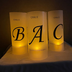 結婚式　テーブルナンバー　キャンドル　リボン 結婚式 テーブルナンバー キャンドル リボン