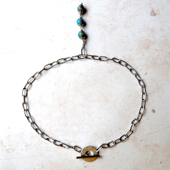 不銹鋼背點choker粗項鍊鎖骨銀 第5張的照片