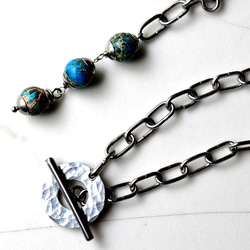 不銹鋼背點choker粗項鍊鎖骨銀 第1張的照片