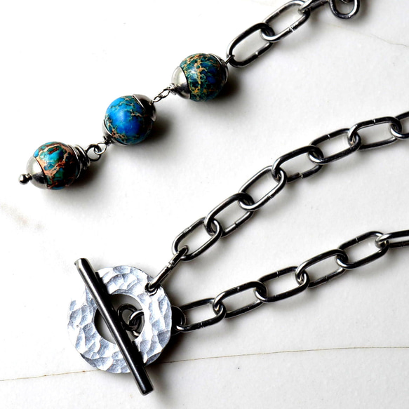 不銹鋼背點choker粗項鍊鎖骨銀 第1張的照片