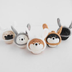 眠りヤマネ（ほぼ本物サイズ） やまね 野生動物 羊毛フェルト ブライス