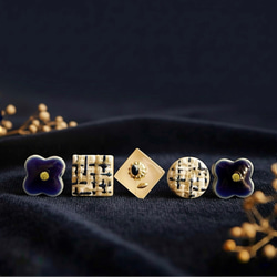 512 受注制作 k18金ゴールド 天然 氷種 本翡翠 白氷 ピアス