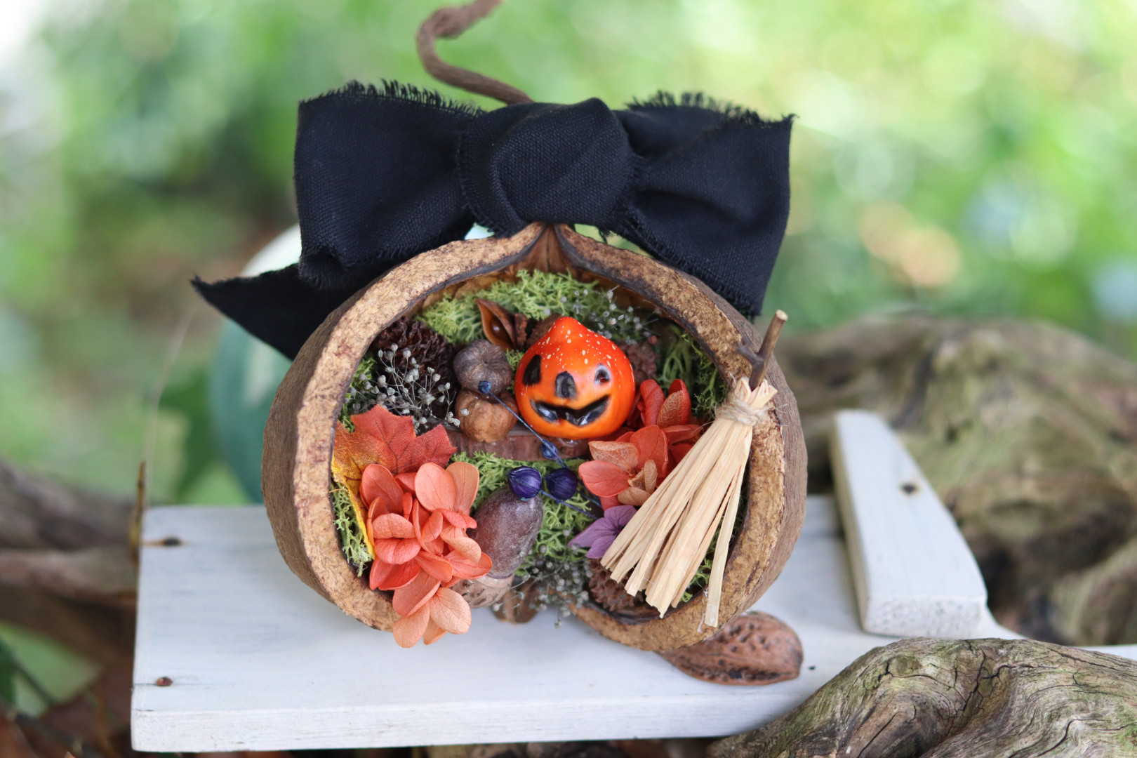 ハロウィンカップ②☆Halloween☆どんぐりアート☆フラワー