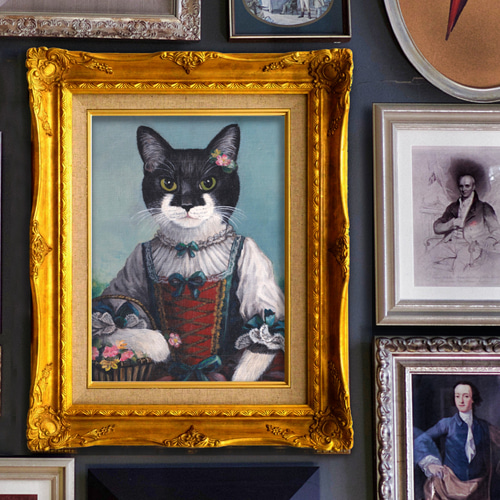 額縁付あり＊うちの子の肖像画＊手描き＊キャンバスにうちの子の似顔絵