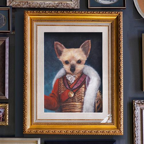 額縁付あり＊うちの子の肖像画＊手描き＊キャンバスにうちの子の似顔絵