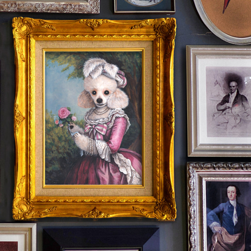 額縁付あり＊うちの子の肖像画＊手描き＊キャンバスにうちの子の似顔絵