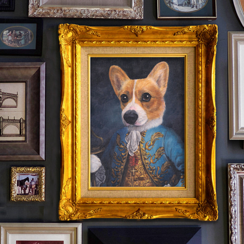 額縁付あり＊うちの子の肖像画＊手描き＊キャンバスにうちの子の似顔絵