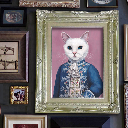 額縁付あり＊うちの子の肖像画＊手描き＊キャンバスにうちの子の似顔絵