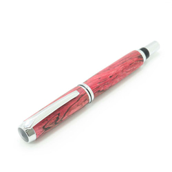 帶旋蓋的木製水性圓珠筆（紅粉色羅望子色；鍍鉻） 第7張的照片