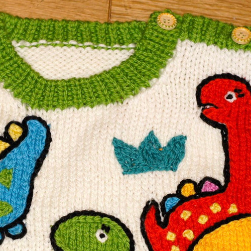秋冬・恐竜のちびっこセーター 100〜110cm ニット・セーター knit-kako 