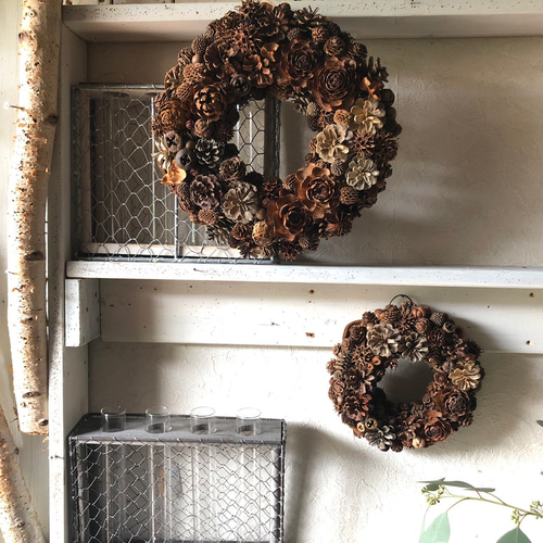 大きめ【木の実のリース】秋