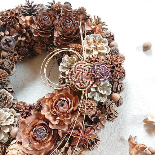 大きめ【木の実のリース】秋